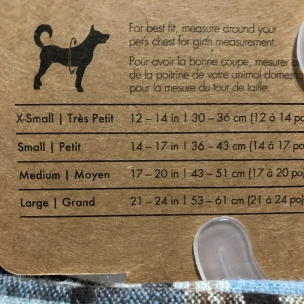 NWT pet jacket with Sherpa- plaid